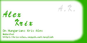 alex krix business card